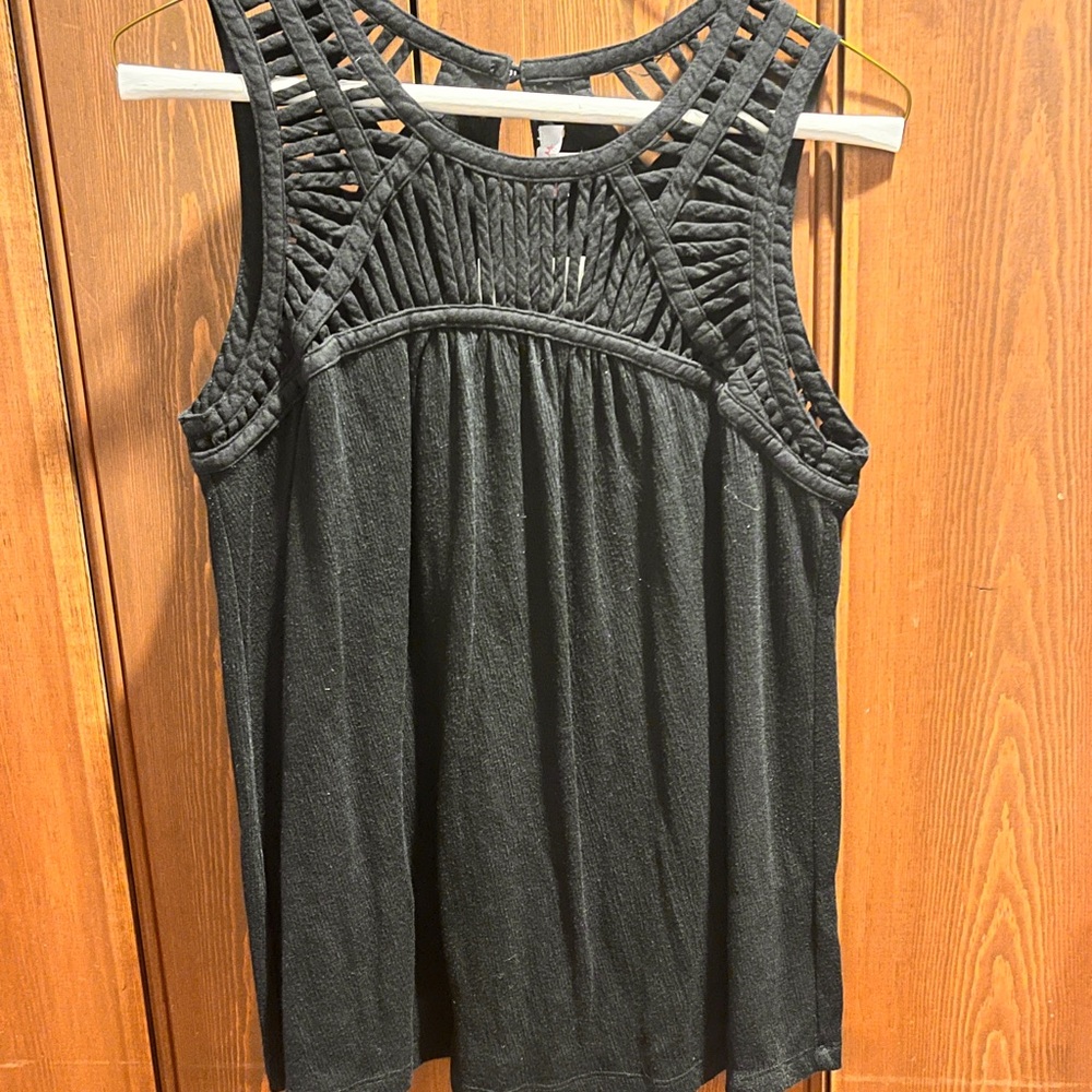 Pixley Black Sleeveless Tank Top